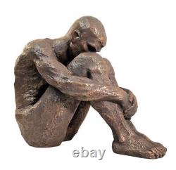 Bronze-Style Male Sculpture Modern Statue Resin Ornament, Artistic Home Decor