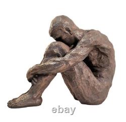 Bronze-Style Male Sculpture Modern Statue Resin Ornament, Artistic Home Decor