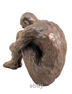Bronze-Style Male Sculpture Modern Statue Resin Ornament, Artistic Home Decor