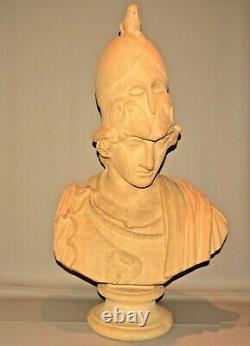 Caproni Antique Original Minerva Athena Ancient Plaster Bust Statue Sculpture
