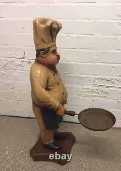 Chef Bistro Figure Ornament Statue Model Cook Home Stylish Restaurant + Pan