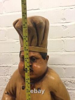 Chef Bistro Figure Ornament Statue Model Cook Home Stylish Restaurant + Pan