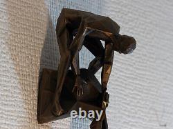 Climbing Duo Hanging on Rock Figures 2 Figures Wall Hanging Statues Rock Climber