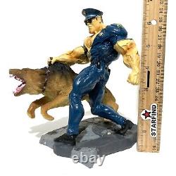 Cop Police Dog K-9 Art Fusion Comstock Bodybuilder Muscular Resin Figure Statue