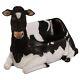 Cowch Garden/indoor 2 Seat Bench Resin Animal Life Size Cow Figure Statue