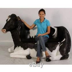 Cowch Garden/indoor 2 Seat Bench Resin Animal Life Size Cow Figure Statue