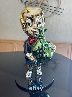 Custom Richie Rich Statue Green Money Bag Candy Chrome Sculpture 16 Tall