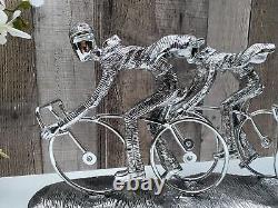Cyclist Figure Sculpture Figurine Peloton Statue Cycling Bicycle Art Bike W49cm