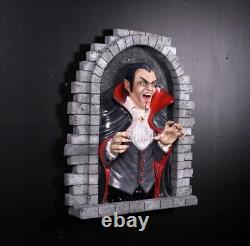 Dracula Wall Decor Statue Lifelike Fun Spooky Halloween Horror Prop Figure 3D