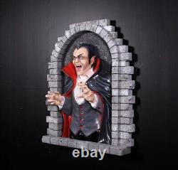 Dracula Wall Decor Statue Lifelike Fun Spooky Halloween Horror Prop Figure 3D