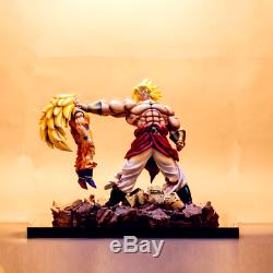 Dragon Ball Super Saiyan 3 Son Goku VS Broly Battle Scene Statue Action Figure