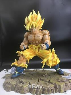 Dragon Ball Z DBZ Super Saiyan War damage SSJ GOKU Resin GK statue Figure 11inch