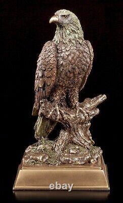 Eagle Figure Sitting on Branch Statue in Bronze Look by Veronese Bald Eagle