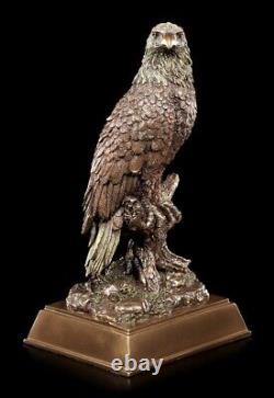 Eagle Figure Sitting on Branch Statue in Bronze Look by Veronese Bald Eagle