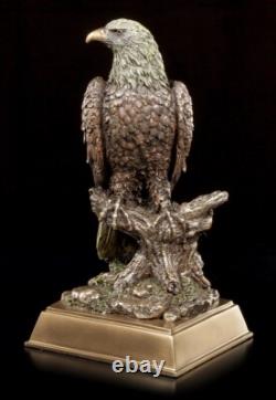 Eagle Figure Sitting on Branch Statue in Bronze Look by Veronese Bald Eagle