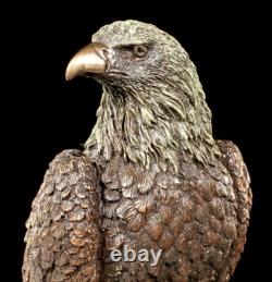 Eagle Figure Sitting on Branch Statue in Bronze Look by Veronese Bald Eagle