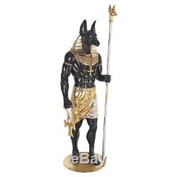 Egyptian God Anubis Grand Ruler Covered With Real Gold And Silver Leafs 74 Statue