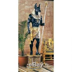 Egyptian God Anubis Grand Ruler Covered With Real Gold And Silver Leafs 97 Statue