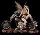 Elves Figure With Motorcycle Cowgirl Fantasy Fee Bikerelfe Decorative Statue
