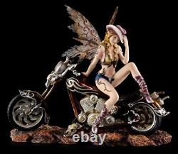 Elves Figure With Motorcycle Cowgirl Fantasy Fee Bikerelfe Decorative Statue
