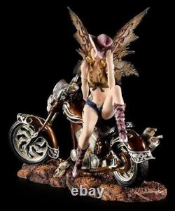 Elves Figure With Motorcycle Cowgirl Fantasy Fee Bikerelfe Decorative Statue