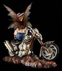 Elves Figure With Motorcycle Cowgirl Fantasy Fee Bikerelfe Decorative Statue