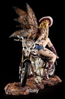 Elves Figure With Motorcycle Cowgirl Fantasy Fee Bikerelfe Decorative Statue