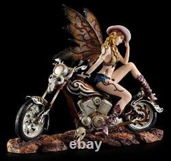 Elves Figure With Motorcycle Cowgirl Fantasy Fee Bikerelfe Decorative Statue