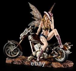 Elves Figure With Motorcycle Cowgirl Fantasy Fee Bikerelfe Decorative Statue