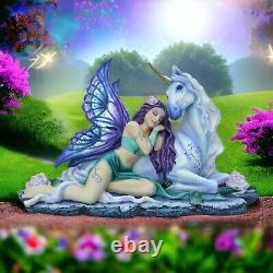 Enchanted Unicorn & Fairy Figurine Resin Fantasy Statue Mythical Creature Decor