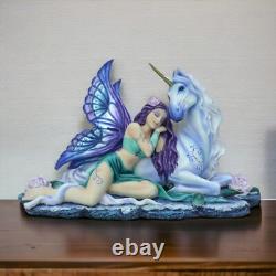 Enchanted Unicorn & Fairy Figurine Resin Fantasy Statue Mythical Creature Decor