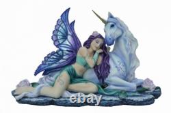 Enchanted Unicorn & Fairy Figurine Resin Fantasy Statue Mythical Creature Decor