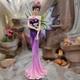 Enchanting Fairy Figurine Elegant Purple Flowers Mythical Statue Fantasy Decor