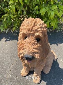 GOLDEN cockapoo resin figure realistic sculpture dog lover garden statue pet