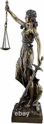 Goddess of Justice Themis Lady Justica Statue Sculpture Figur Bronze Finish 50cm