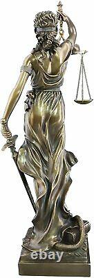 Goddess of Justice Themis Lady Justica Statue Sculpture Figur Bronze Finish 50cm