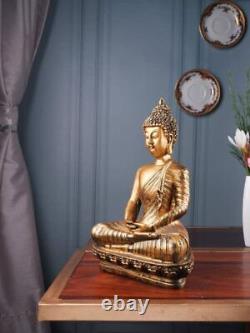 Gold Toned Meditating Buddha Statue Showpiece Figure Statue For Home Decor 9'