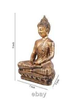 Gold Toned Meditating Buddha Statue Showpiece Figure Statue For Home Decor 9'