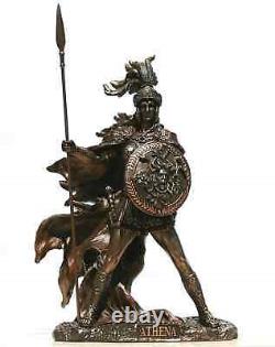 Greek Roman Goddess Athena Minerva Warrior Figure Statue Cold Cast Bronze Resin