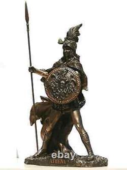 Greek Roman Goddess Athena Minerva Warrior Figure Statue Cold Cast Bronze Resin