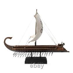 Greek Trireme with Octopus Sail Cold Cast & Bronze Resin Statue Sculpture