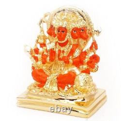 Handmade Resin Hindu God 5 Faces Hanuman Figure Statue For Home Office Decor