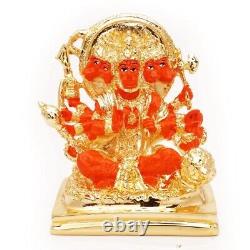 Handmade Resin Hindu God 5 Faces Hanuman Figure Statue For Home Office Decor