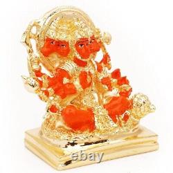 Handmade Resin Hindu God 5 Faces Hanuman Figure Statue For Home Office Decor