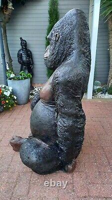 Huge Life-size Fibreglass / Resin Sitting Gorilla Figure