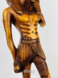 Huge Vintage Egyptian Pharaon Resin Figure Statue Egypt Collectible Home Decor