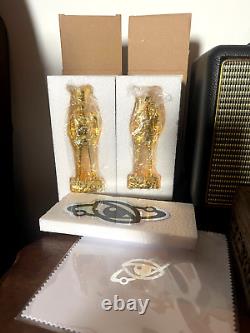 IMBUE ART Pair of Ltd Edition Sculptures Gold Ancient Astronauts rare/sold out