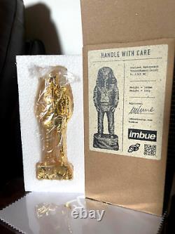 IMBUE ART Pair of Ltd Edition Sculptures Gold Ancient Astronauts rare/sold out
