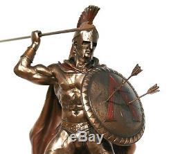 LEONIDAS Greek Spartan King Warrior Statue Sculpture Figure Bronze Finish 12.5in