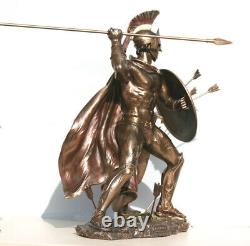LEONIDAS Greek Spartan King Warrior Statue Sculpture Figure Bronze Finish 12.5in